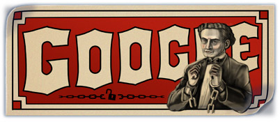 Harry Houdini's 137th Birthday (Google Logo)