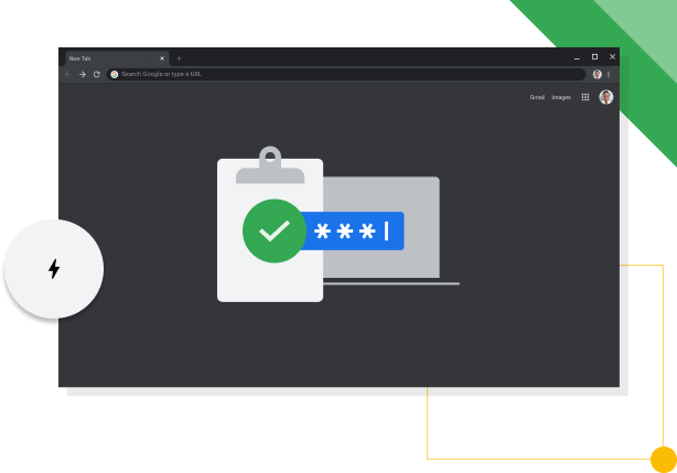 หน้าต่างเบราว์เซอร์ Chrome ในโหมดมืดที่แสดงไอคอนประสิทธิภาพการทำงานของ Chrome